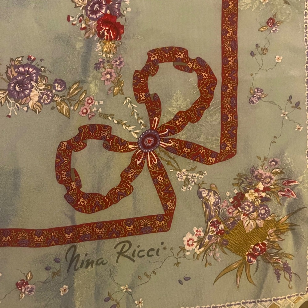 Nina Ricci Floral Embroidered Scarf - Picture 5 of 6